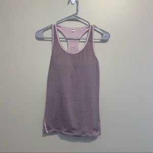 Uniqlo Pink and Black Striped Tank Top